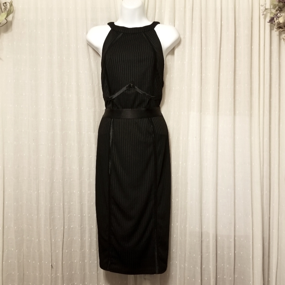 ♥️ NWT Torrid 00 Black Midi Body Con Sexy Dress
